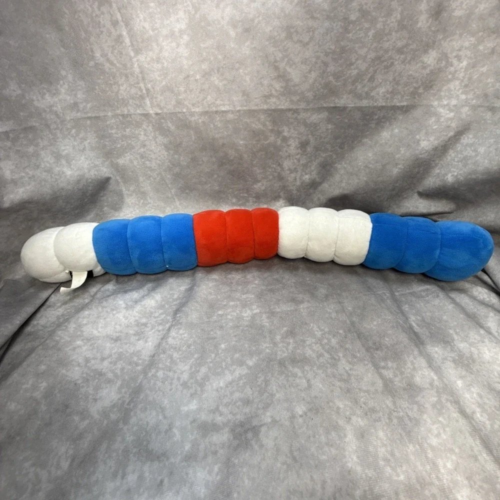 Slither.io Red White Blue Worm Plush Bendable Slitherio Bonkers Toy 24